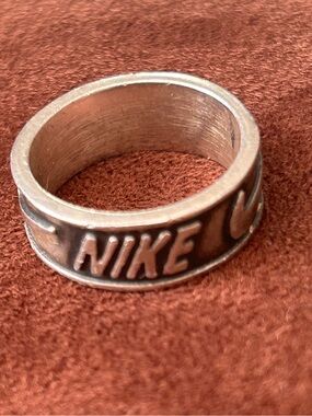 Rare Vintage 9g Sterling Silver Nike Logo Ring - Size 8 - Made in Mexico